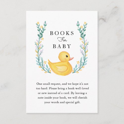 Rub_A_Dub_Dub Yellow Rubber Ducky Books For Baby Enclosure Card