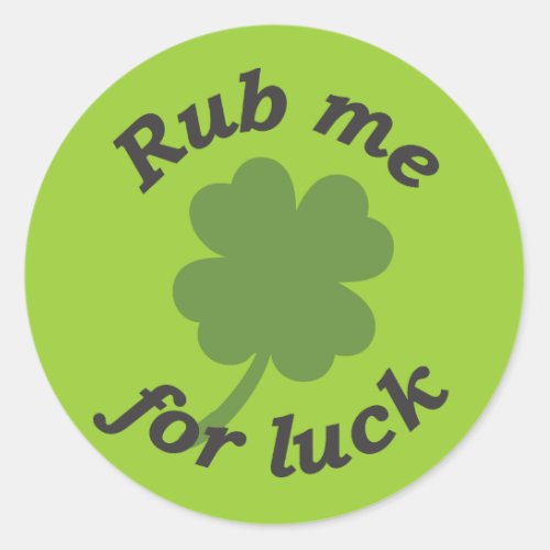 Rub me for luck sticker