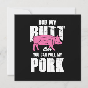 Rub My Butt Barbecue Party Its Grill Time Invitation