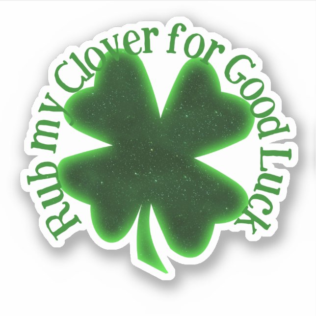 Rub My Clover St. Patrick's Day Sticker (Front)