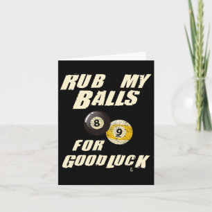Rub My For Good Luck Pool Snooker Cadeau Card