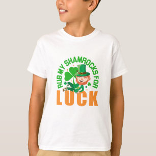 Rub My Shamrocks For Luck Funny St Patrick's Day T-Shirt