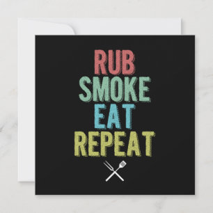 Rub Smoke Barbecue Party Its Grill Time Invitation
