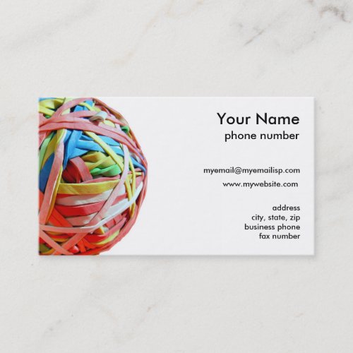 Rubber band ball business card templates