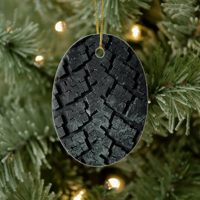 Rubber Car Truck Auto Tire Ceramic Ornament (Tree)