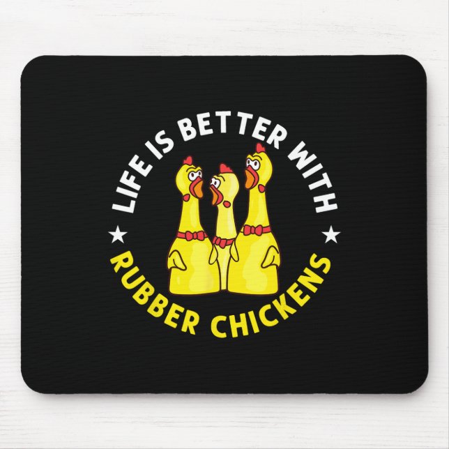 Rubber Chicken Game Funny Animals Toy  Mouse Pad (Front)