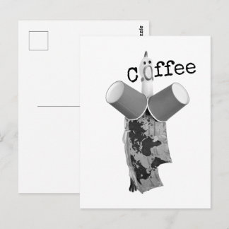 Rubber Chicken screaming Coffee Postcard