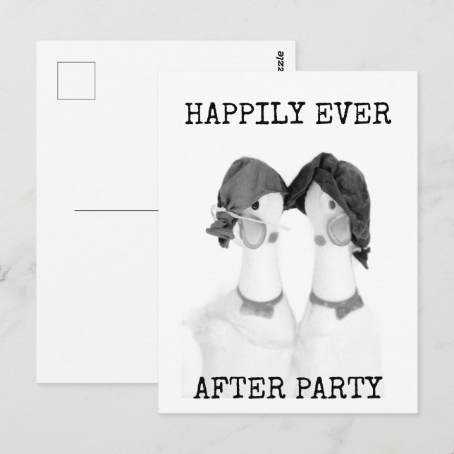 Rubber Chickens Happily Ever After Party Postcard (Front/Back)