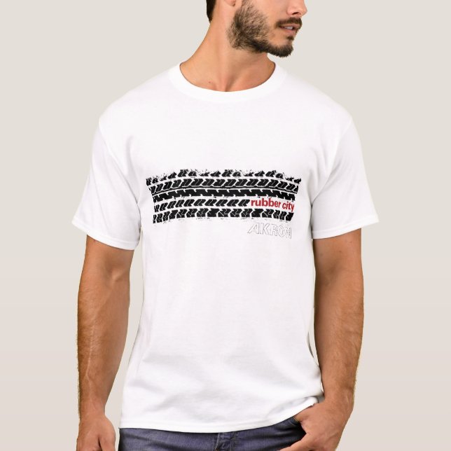 Rubber City Tire Tread T-Shirt (Front)