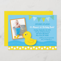 Rubber Duck 1st Birthday Invitation