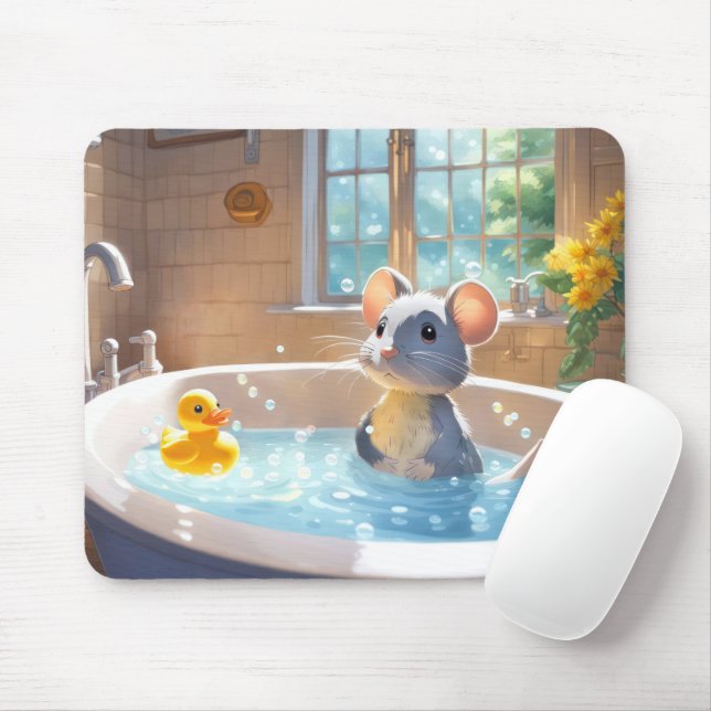 Rubber Duck and Mouse In Tub  Pad (With Mouse)