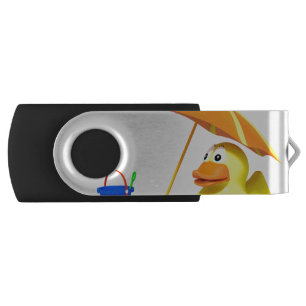 Rubber duck at the beach USB flash drive