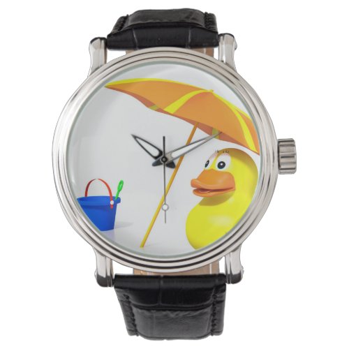 Rubber duck at the beach watch