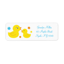 Rubber Duck Baby Shower Address Label