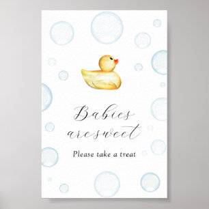 Rubber Duck Baby Shower Babies are Sweet Favors Poster