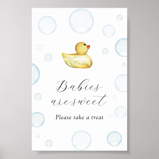 Rubber Duck Baby Shower Babies are Sweet Favors Poster (Front)
