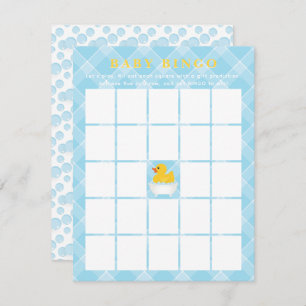 Rubber Duck Baby Shower Bingo Card Blue Baby Boy