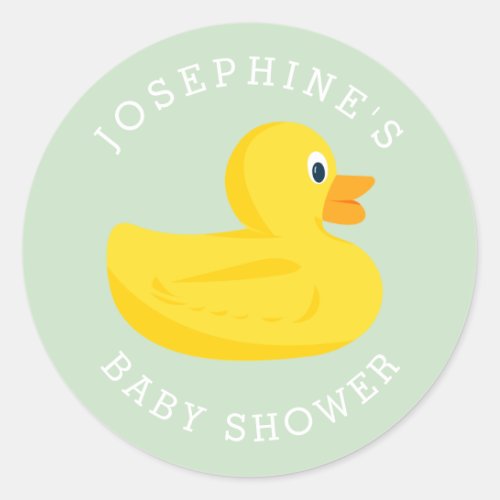 Rubber Duck Baby Shower Classic Round Sticker