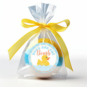 Rubber Duck Baby Shower Favor Sticker – Bath Bomb