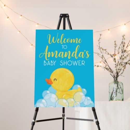 Rubber Duck Baby Shower Foam Welcome Sign