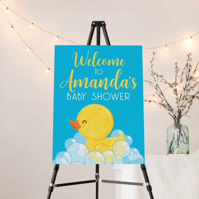 Rubber Duck Baby Shower Foam Welcome Sign (In Situ (Stand))