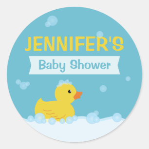 Rubber Duck Baby Shower Gender Neutral Classic Round Sticker