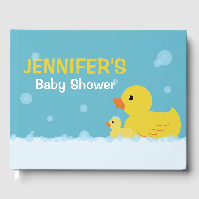 Rubber Duck Baby Shower Gender Neutral Guest Book (Front)