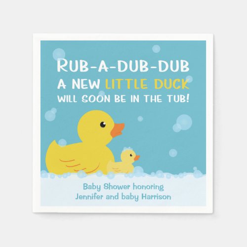 Rubber Duck Baby Shower Gender Neutral Napkins