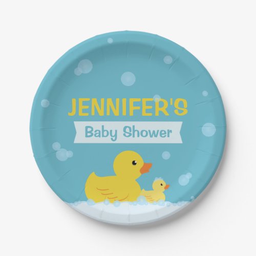 Rubber Duck Baby Shower Gender Neutral Paper Plates