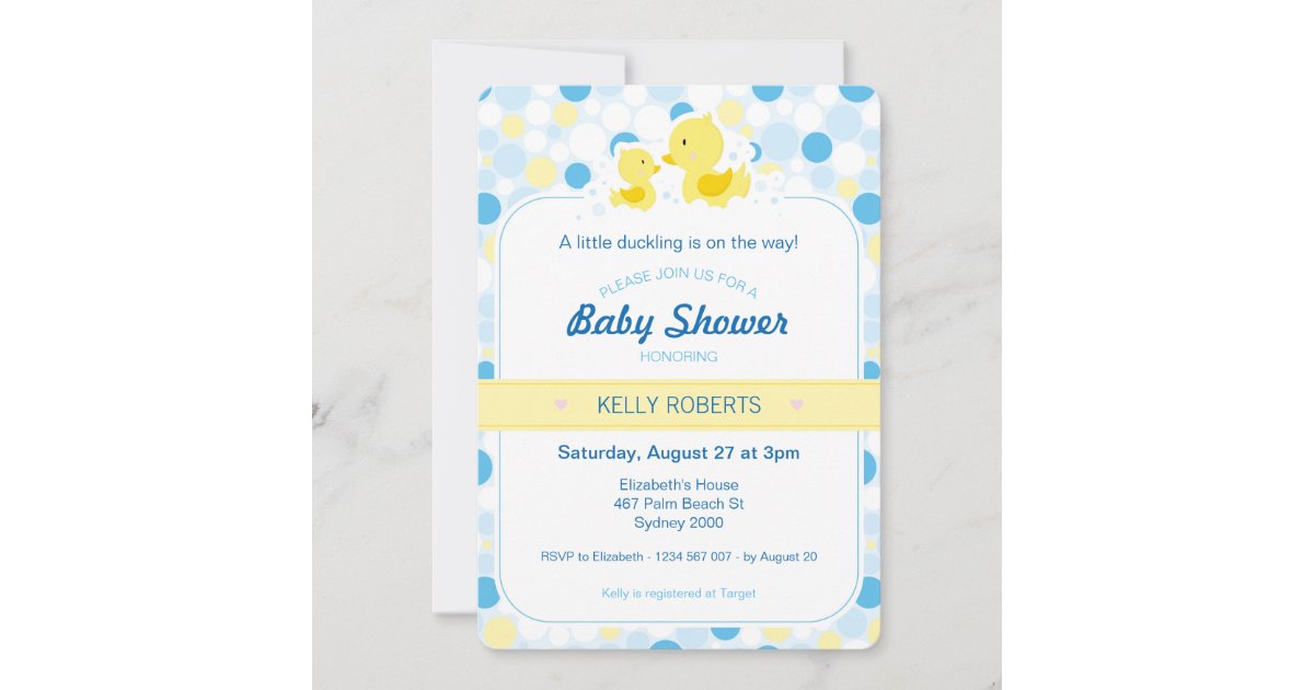 Rubber Duck Baby Shower Invitation | Zazzle