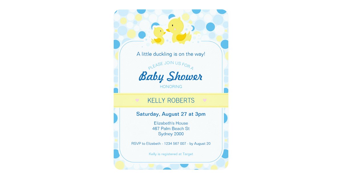 Rubber Duck Baby Shower Invitation | Zazzle.com