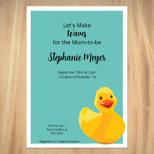 Rubber Duck Baby Shower Invitation