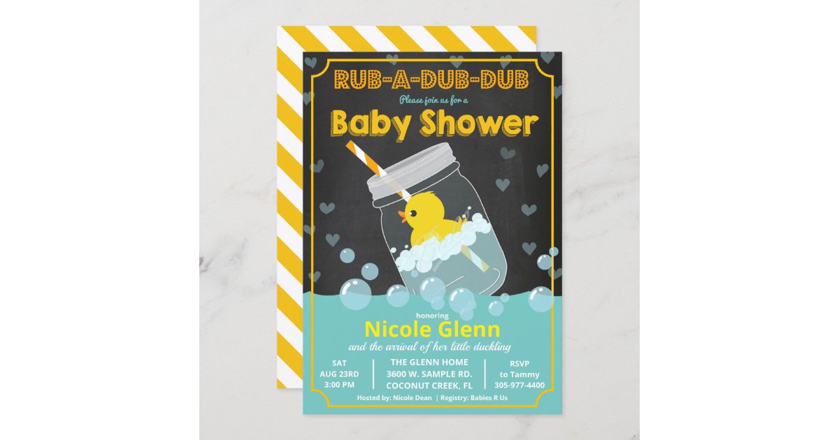 Rubber Duck Baby Shower Invitation | Zazzle