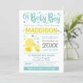 Rubber Duck Baby Shower Invitation Ducky Boy (Standing Front)