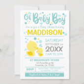 Rubber Duck Baby Shower Invitation Ducky Boy (Front)