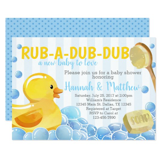 Rubber Duck Baby Shower Invitation Invite Rubber Duck Baby Shower Invitation Invite
