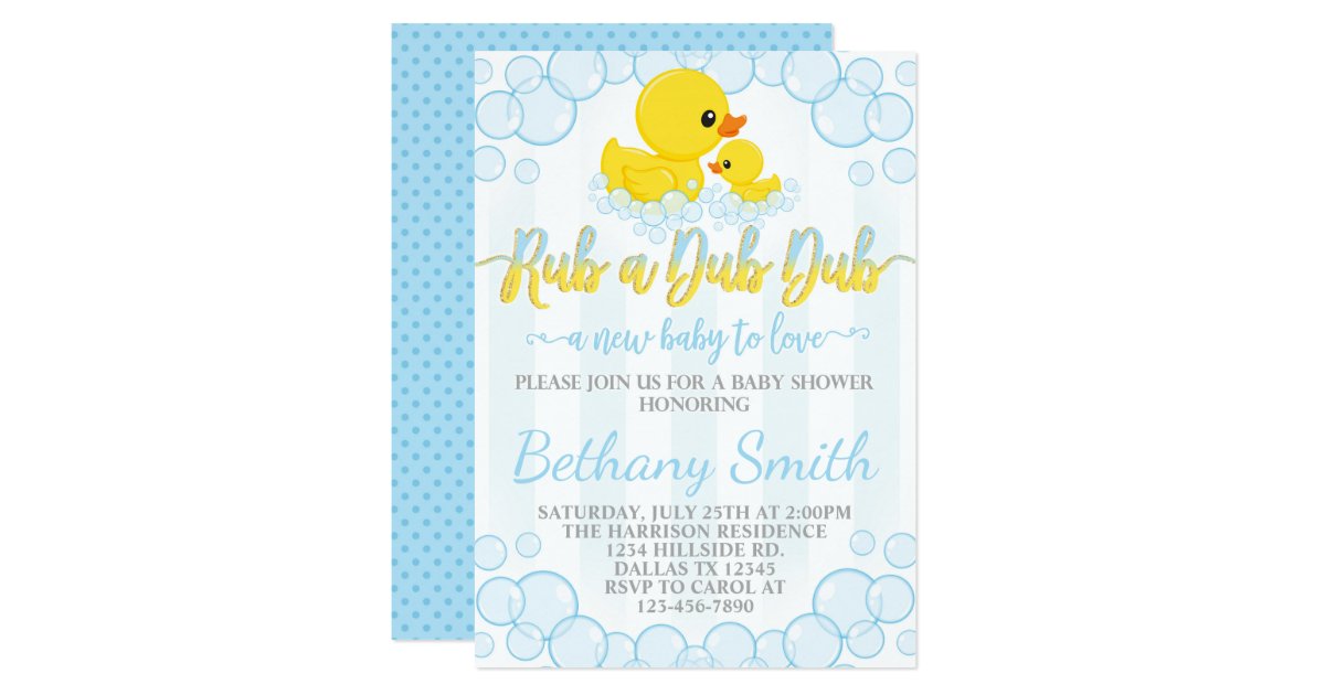 Rubber Duck Baby Shower Invitation Invite | Zazzle.com