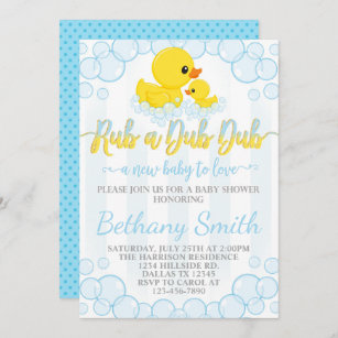 Rubber Duck Baby Shower Invitation Invite