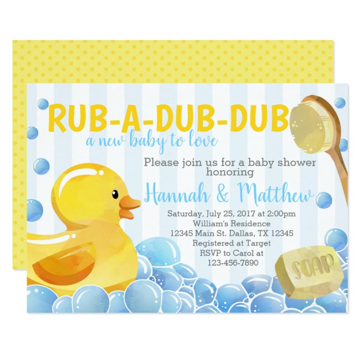 rubber duck baby shower invitation invite  zazzle