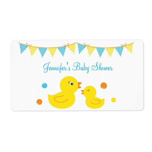 Rubber Duck Baby Shower Party Favor Label