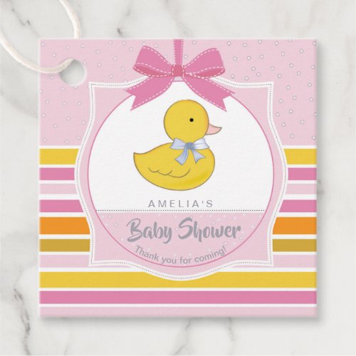 Rubber Duck Baby Shower Pink ID641 Favor Tags