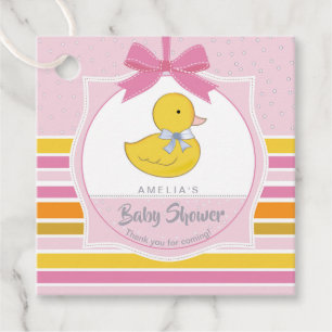 Rubber Duck Baby Shower Pink ID641 Favor Tags
