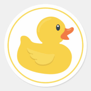 Rubber Duck Baby Shower Sticker – Classic Round, Y