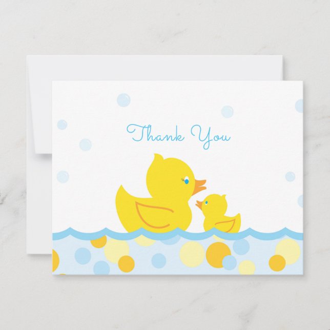 Rubber Duck Baby Shower Thank You (Front)