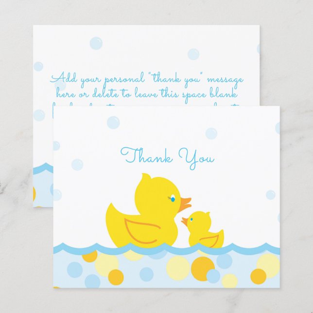 Rubber Duck Baby Shower Thank You (Front/Back)