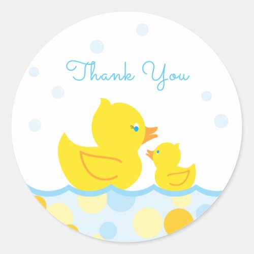 Rubber Duck Baby Shower Thank You Classic Round Sticker