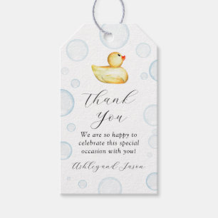Rubber Duck Baby Shower Thank You Favor Gift Tags