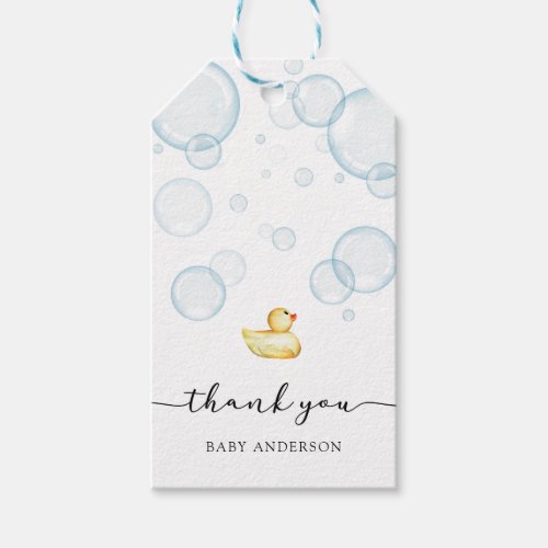 Rubber Duck Baby Shower Thank You Favor tag