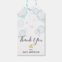 Rubber Duck Baby Shower Thank You Favor tag