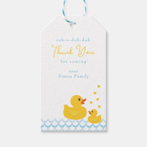 Rubber Duck Baby Shower Thank You Favor Tag